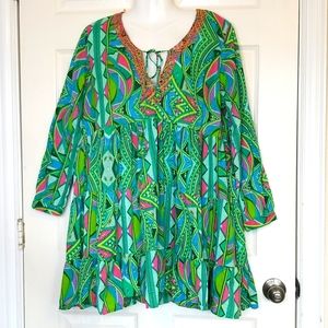 Kokette Womens Embroidery Boho Dress Size 1XL AMA Margarita Bock